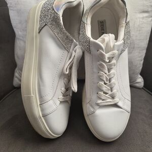 Steve Madden White Sneakers with Silver Accents